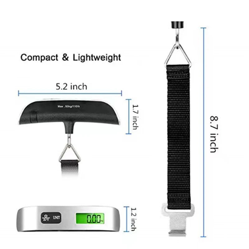 Báscula portátil digital con pantalla LCD 110lb/50kg