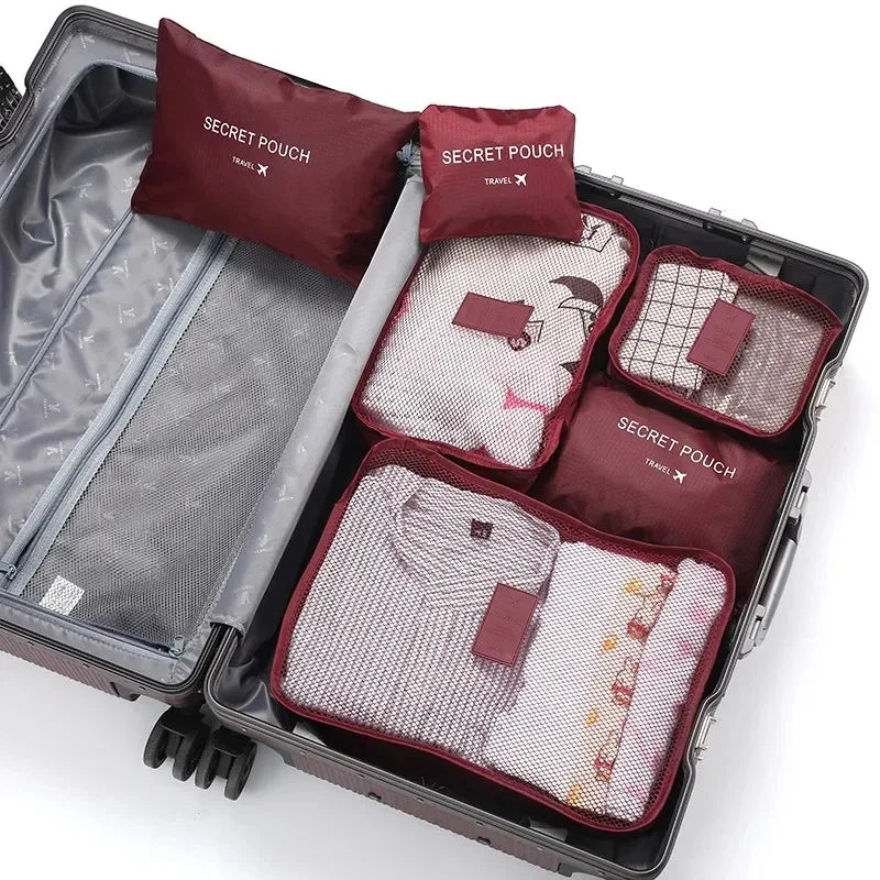 Juego de 6 bolsas de almacenamiento para maletas: organizador de equipaje