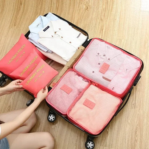 Juego de 6 bolsas de almacenamiento para maletas: organizador de equipaje