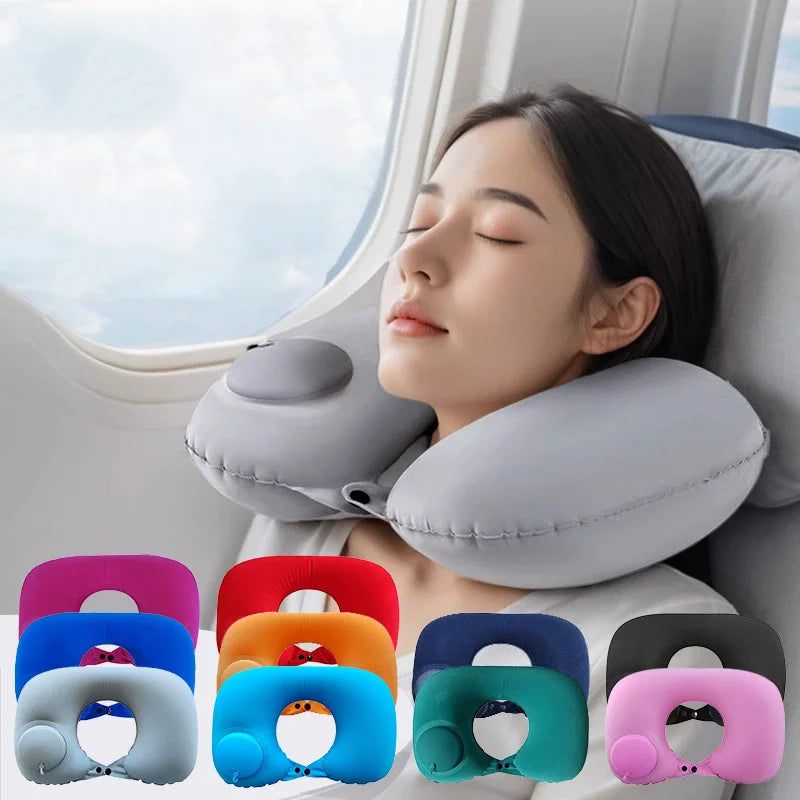 Almohada de viaje inflable