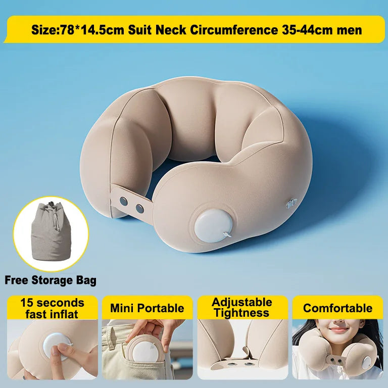 Almohada de viaje inflable