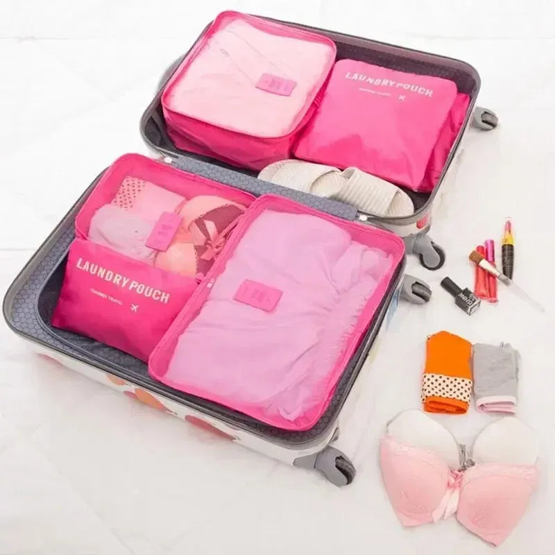 Juego de 6 bolsas de almacenamiento para maletas: organizador de equipaje