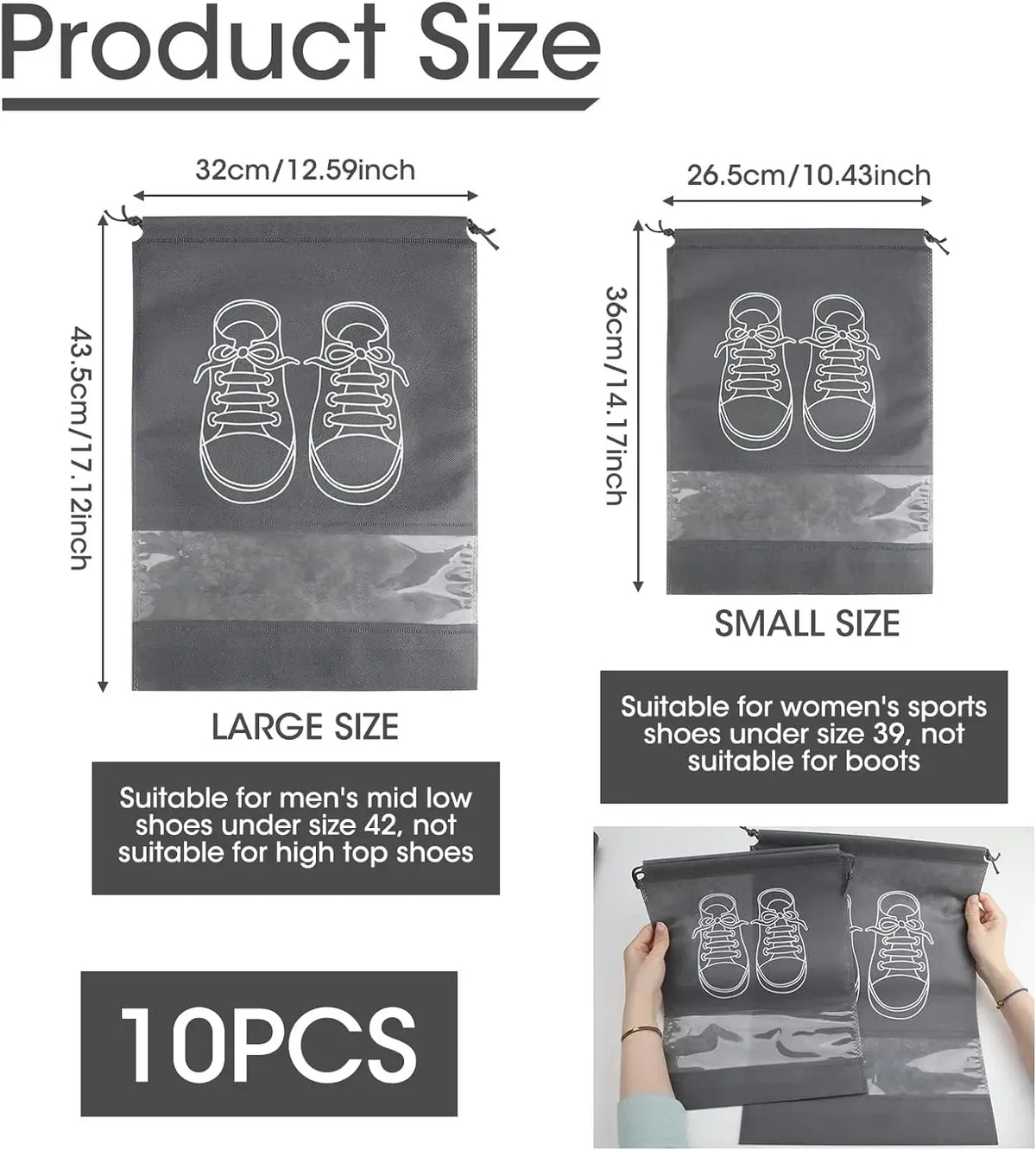 5/10 Bolsas Organizadoras de Zapatos