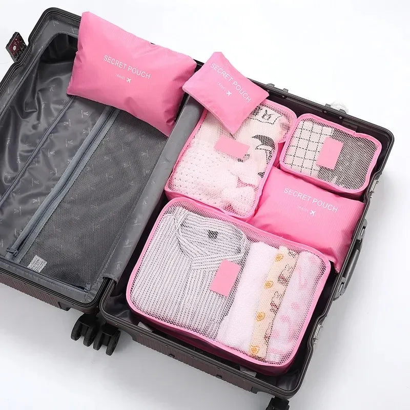 Juego de 6 bolsas de almacenamiento para maletas: organizador de equipaje