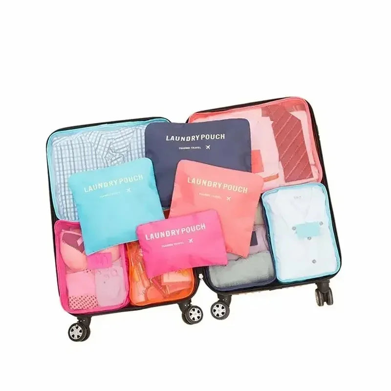 Juego de 6 bolsas de almacenamiento para maletas: organizador de equipaje