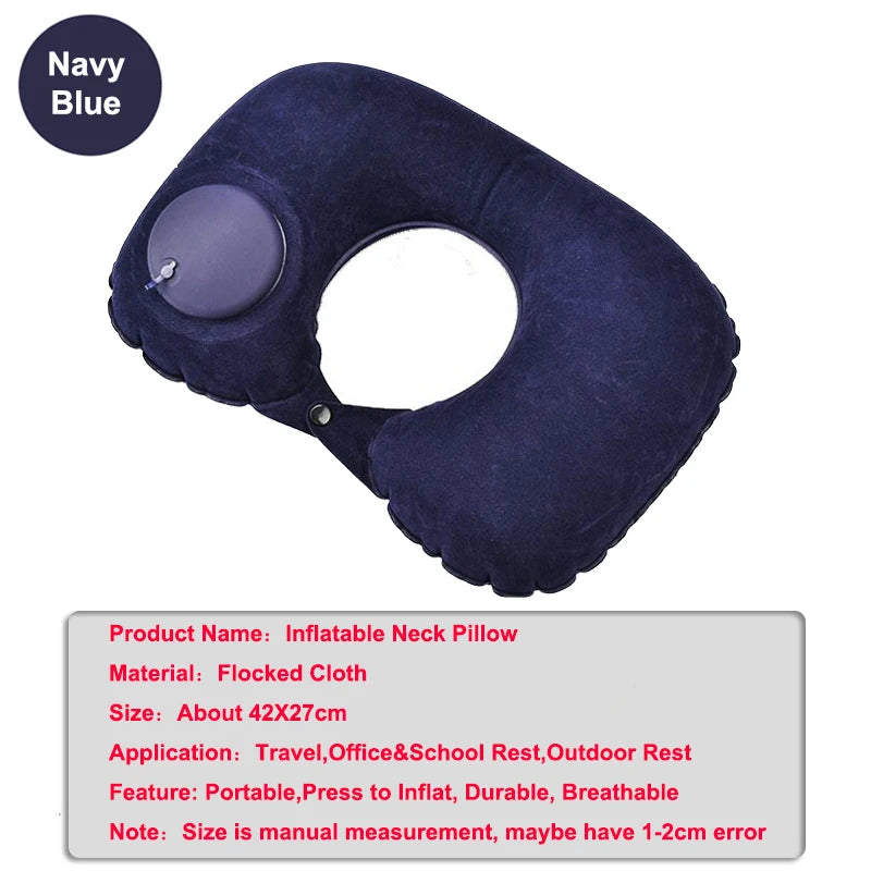 Almohada de viaje inflable